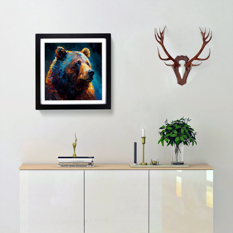 Single Picture Frame Print on Wood, Black