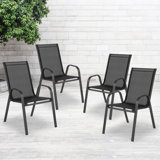 Artu Stackable Flex Comfort Sling Outdoor Patio Chairs by Flash Furniture