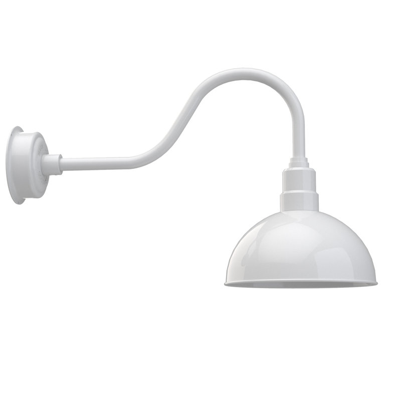 Luminaire de grange d’extérieur à del Dipkarpaz, Blanc, H 19 po x l 12 po x P 30 po
