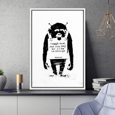 Pop Urban Street " Banksy Monkey Laugh Now Print Graffiti & Street Art Famous People Pop Art Modern Urban Multicolor "