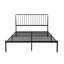 Grand lit plateforme en métal avec motif de chambre à coucher noir: cadre de style moderne
