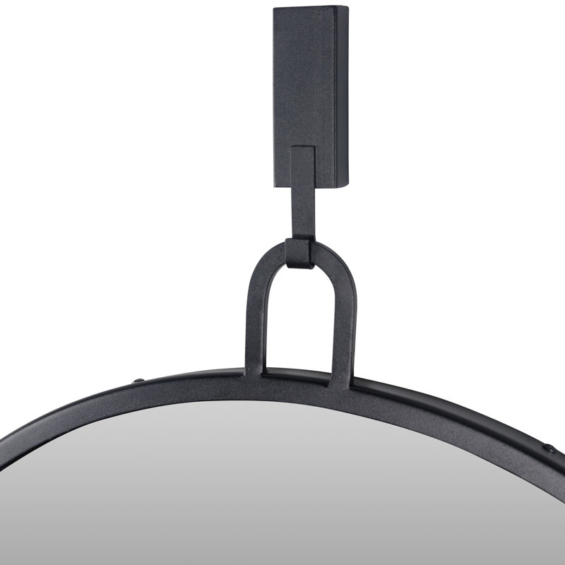 Stopwatch Round Accent Mirror - 30"W x 30"H - Black, Black, Round, 30" x 30"