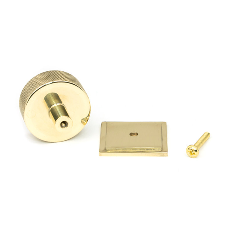 38mm Square Knob, Polished Brass