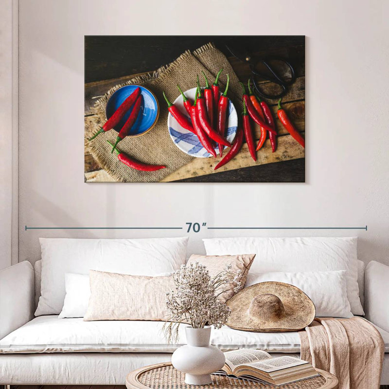 Yarlin Red Chilies, 30" H x 45" W