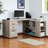 Roanoke Brown Finish L Shape Modern Computer Desk with Metal Legs, 29.22" H X 59.8" W X 47.14" D