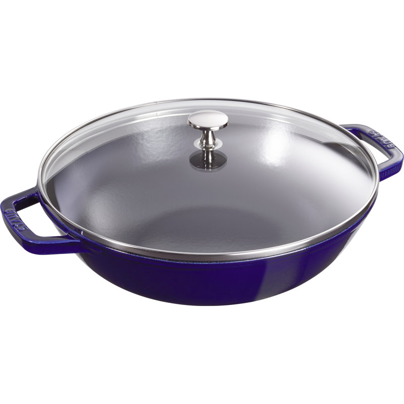 STAUB Cast Iron Non-Stick Wok, Dark blue, 30cm