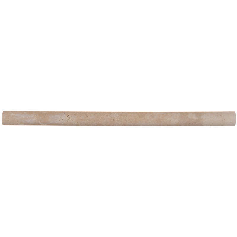 Marzana 0.75 in. x 12 in. Honed Travertine Round Tile Trim, Cream