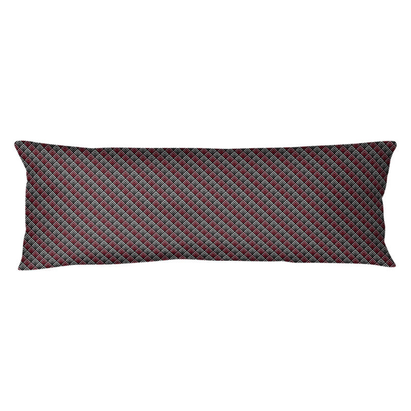 Coussin géométrique, Bourre en polyester, Rouge