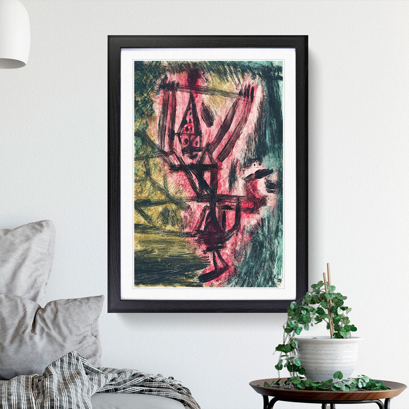 Fire Clown by Paul Klee - Picture Frame Painting, 36cm H x 27cm W x 2cm D, Black Framed