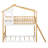 Twin Over Twin Bunk Bed Wood Bed with Roof,Window,Ladder