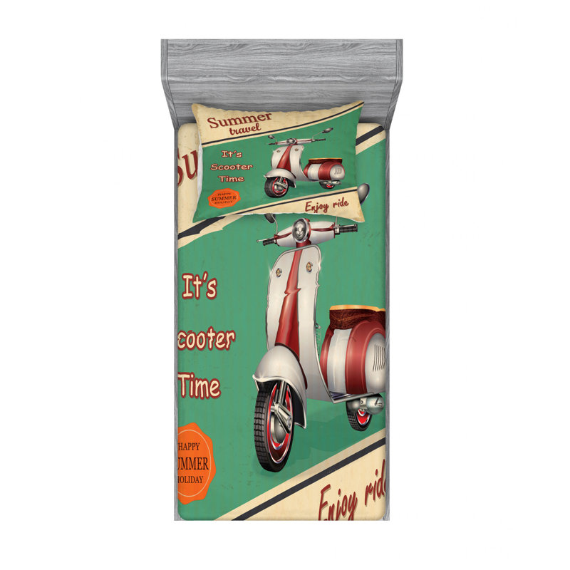 Ensemble de draps scooter, Ensemble de draps pour lit simple TG avec 1 taie d