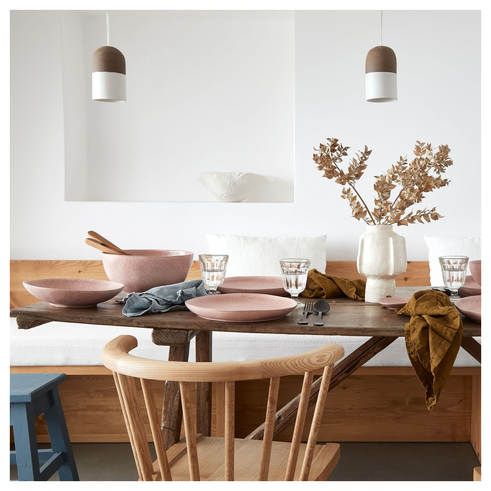 Livia Oval Platter, Mauve Rose