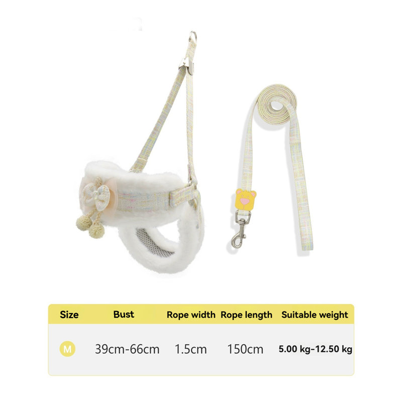 Harnais et laisse pour chien beige M, Beige, Médium
