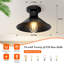 2-Pack Industrial Semi Flush Mount Ceiling Lights, Matte Black Farmhouse Light Fixtures, Close To Ceiling Lights, Hallway E26 Base, Bulb Not Included