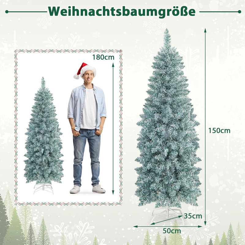 Lighted Artificial Pine Christmas Tree, 150cm H