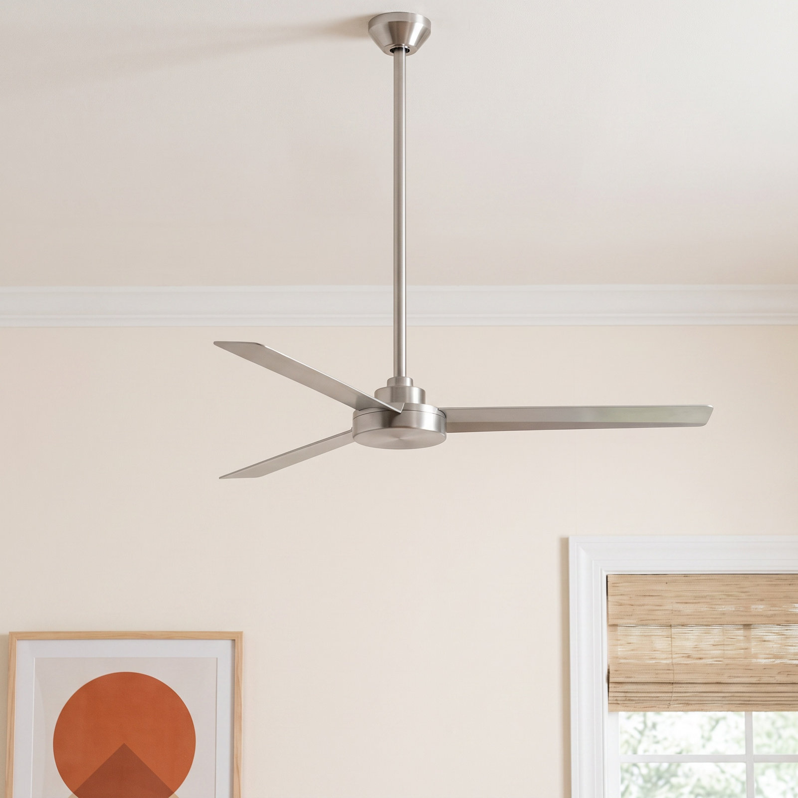 Roto 62" Outdoor Ceiling Fan, Brushed Aluminum