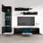 Beoll 85" Modern Floating Wall Mounted Entertainment Center with 16-Color LED Lighting, High Gloss Finish-823390920