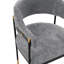 Lia Metal Chenille Armchair In Grey