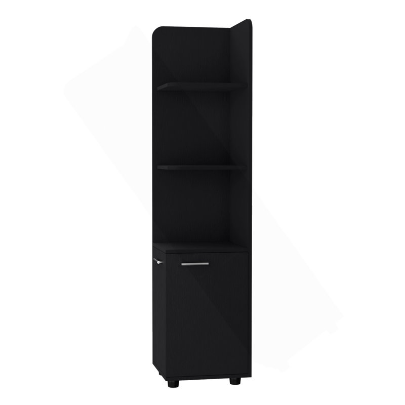 Étagère d'angle avec armoire à 3 niveaux Sunriver, poignées en métal