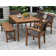 Fleur 7 - Person Wood Patio Dining Set with Rectangular Table