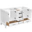 Meuble-lavabo de 60 po avec lavabo double, structure autoportante en bois massif, glissières à fermeture en douceur, blanc léger pour un tiroir tendance, silencieux