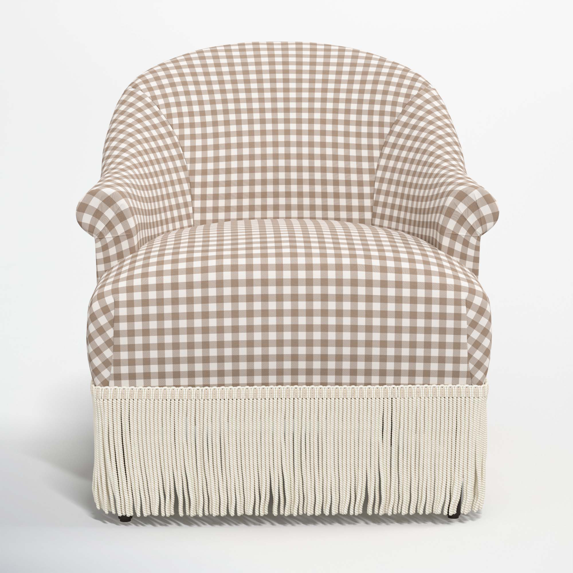 Callie Barrel Chair, Classic Gingham Tan, Ivory