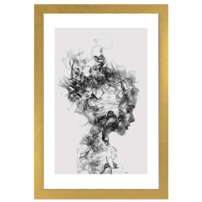 " Dissolve Me " Graphic Art Print, 32" H x 24" W, Picture Framed Paper, Gold