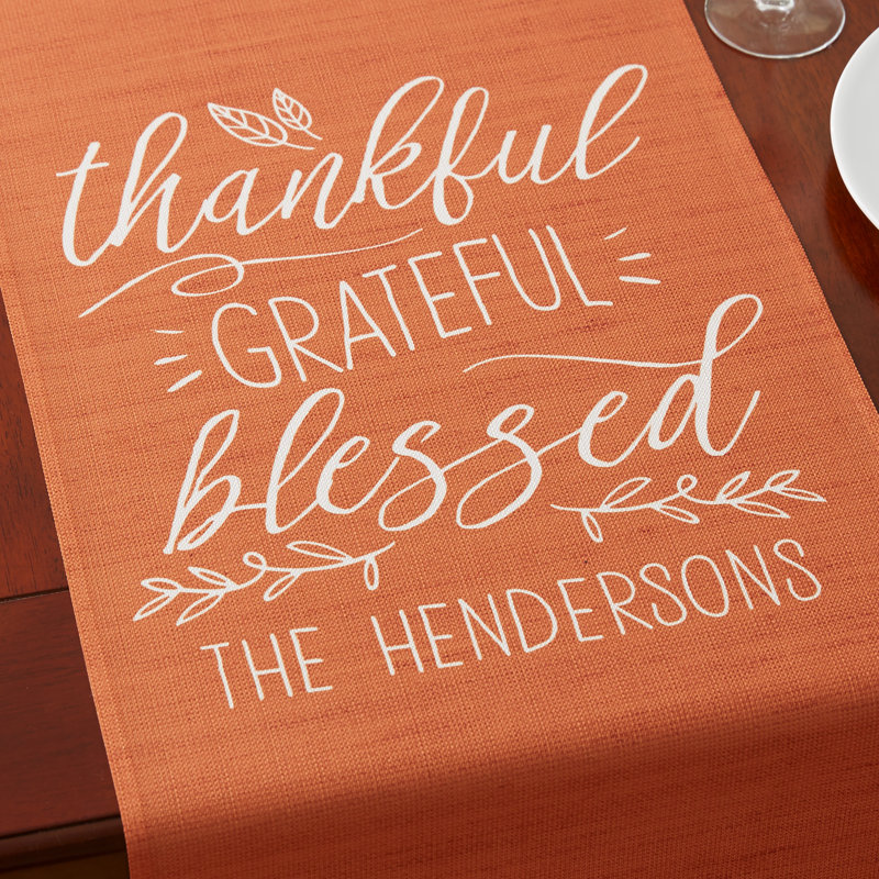 Thankful Personalized Table Runner, 60.00" L, Yes