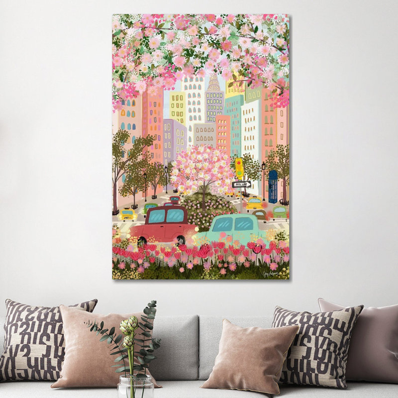 «Hazy Pink Day», reproduction d'art sur toile encadrée, Toile tendue, Ne s’applique pas, H 60 po x l 40 po