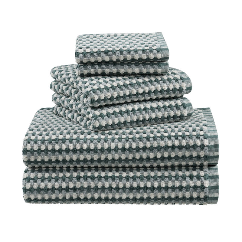 Martex Arcadia Gaea 6 Piece Towel Set, Slate Dots