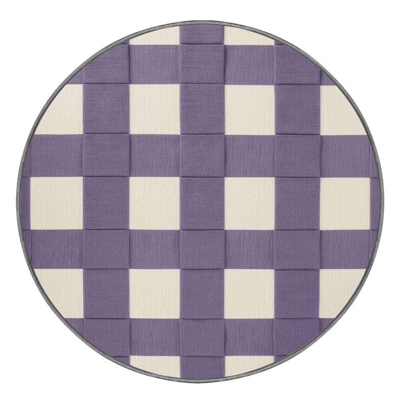 Tapis mauve lavable à la machine, Rond 5 pi