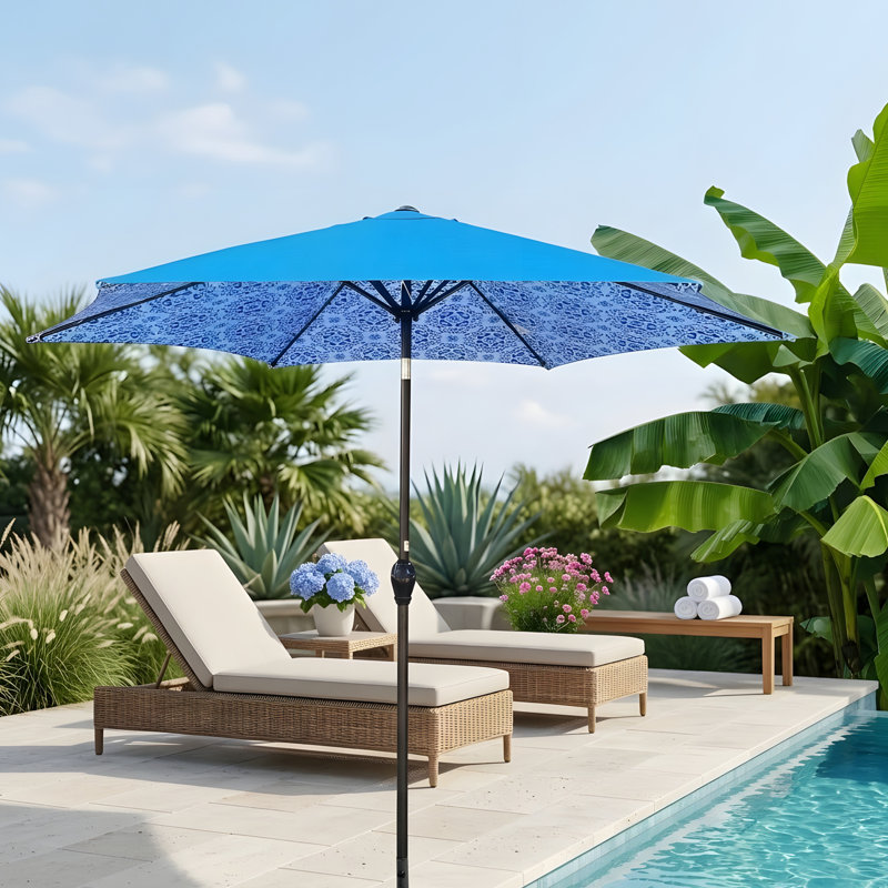 PARAPLUIE 9 pi 9 pi avec motif de glace et bleu, Marine