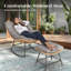 Chaise berçante d'extérieur en forme d'œuf avec structure en acier et repose-pieds pour patio