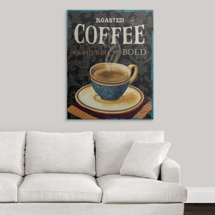 « iv » par lisa audit Today's Coffee, H 48 po x l 38 po x P 1,5 po, Toile