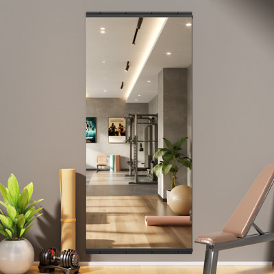 Premium Tempered Glass Full Length Mirror -  Oversized Rectangle Wall Mirror for Home Gym & Dance Studio - Crystal Clear Reflection