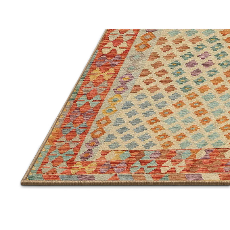 Tapis orange/vert/bleu zone contemporaine Vecchio, Rectangle 5 pi x 7 pi