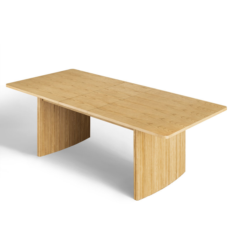 Masyn 71-86"Extendable Rectangular Dining Table Solid Wood, Natural