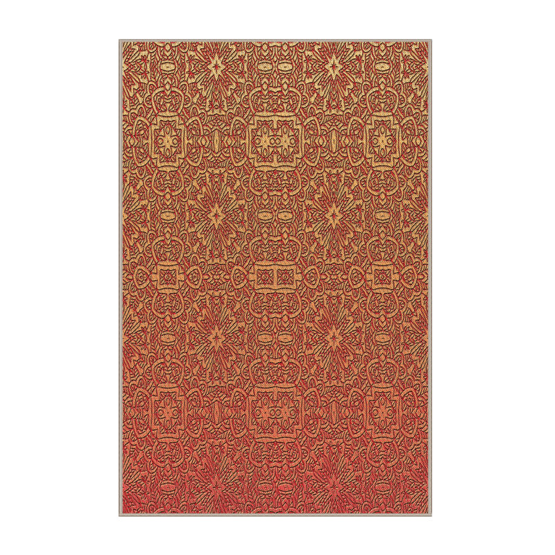 Tapis 100% à motifs lavables à la machine 2989 Pat489ORG, Rectangle 4 pi x 6 pi