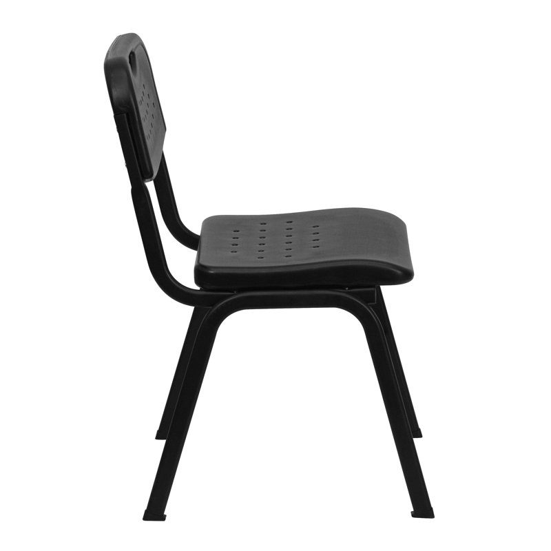 Hercules Black Polyethylene Stackable Chair with 880 lb Capacity