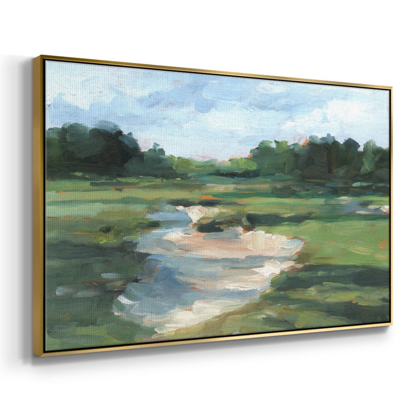 «Golf Course Study», toile tendue avec cadre I, Or, H 17 po x l 25 po x P 2 po