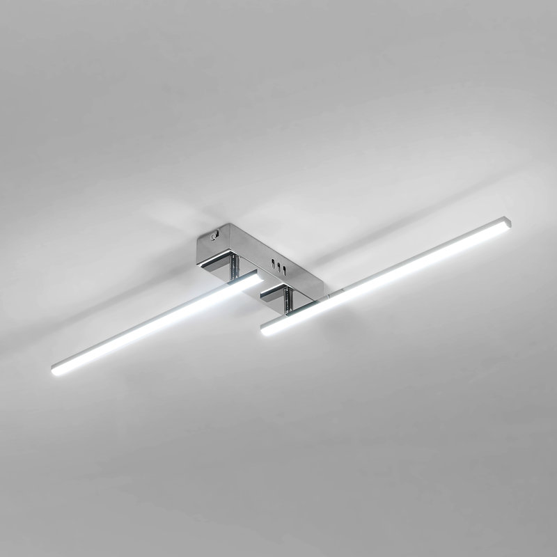 Modern 84cm Chrome Rotatable LED Flush Mount Ceiling Light 