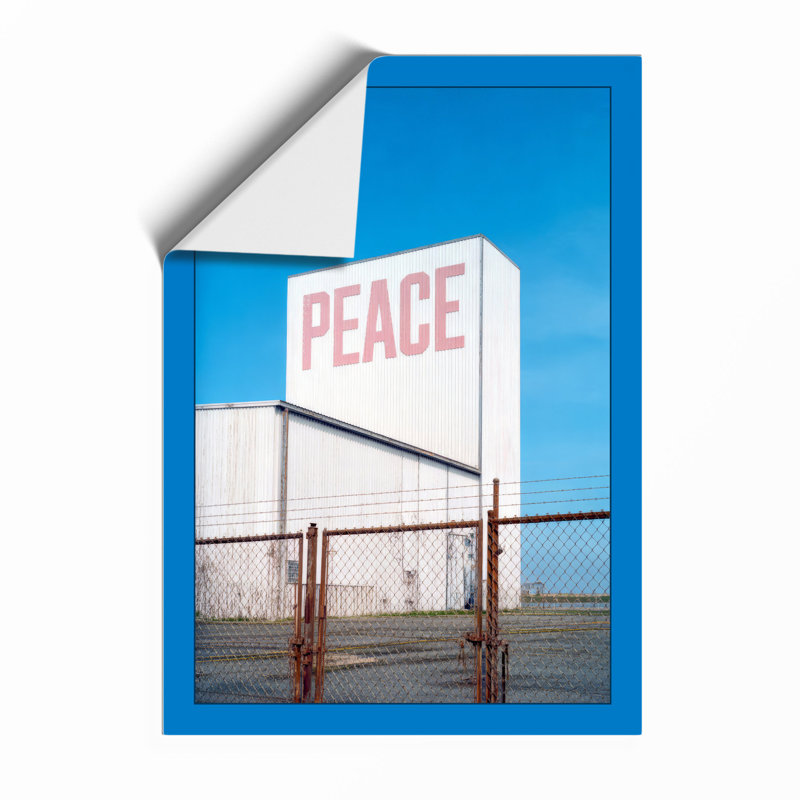 Peace Sign Under Sky Minimalist - Print, A2 - 59.4 x 42.0 cm, Black