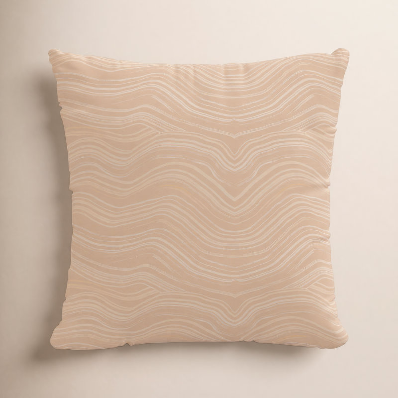 Coussin 100% coton Claira, Polyester / bourre de polyester, Make Waves Buff, H 20 po x l 20 po