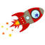 Flying Rocket Wall Stickers-369720980-369720978