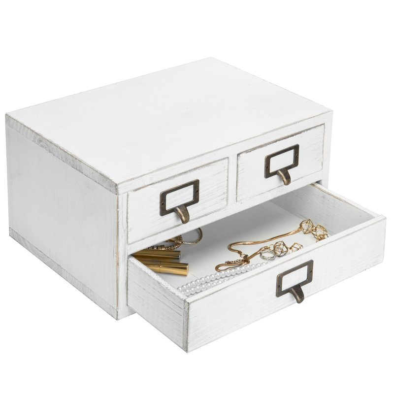 Rangement de bureau 3 tiroirs Vintage, Blanc