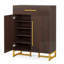 Armoire de rangement à chaussures en bois à 6 niveaux avec portes
