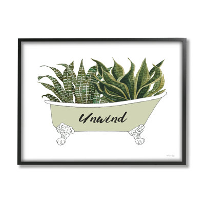 «Snake Plant in Tub Unwind Bath» par Cindy Jacobs - cadre flottant, impression sur toile