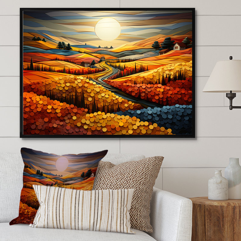 «Countryside Fusion Unveilé II», reproduction sur toile, Cadre flottant noir, H 30 po x l 40 po