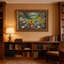 Cadre mural vintage orné de fleurs de jardin – Cadre doré décoratif pour œuvres d'art.-575255755
