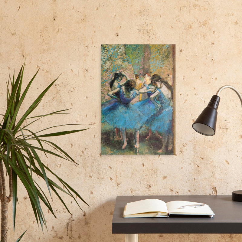 Danseuses en bleu, 1890, estampe d'art mural abstrait contemporain impressionniste, H 24 po x l 16 po